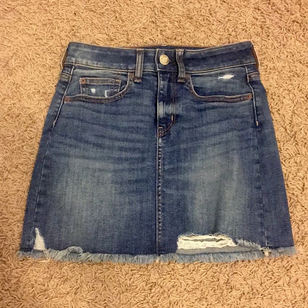 American Eagle Denim Distressed Skirt